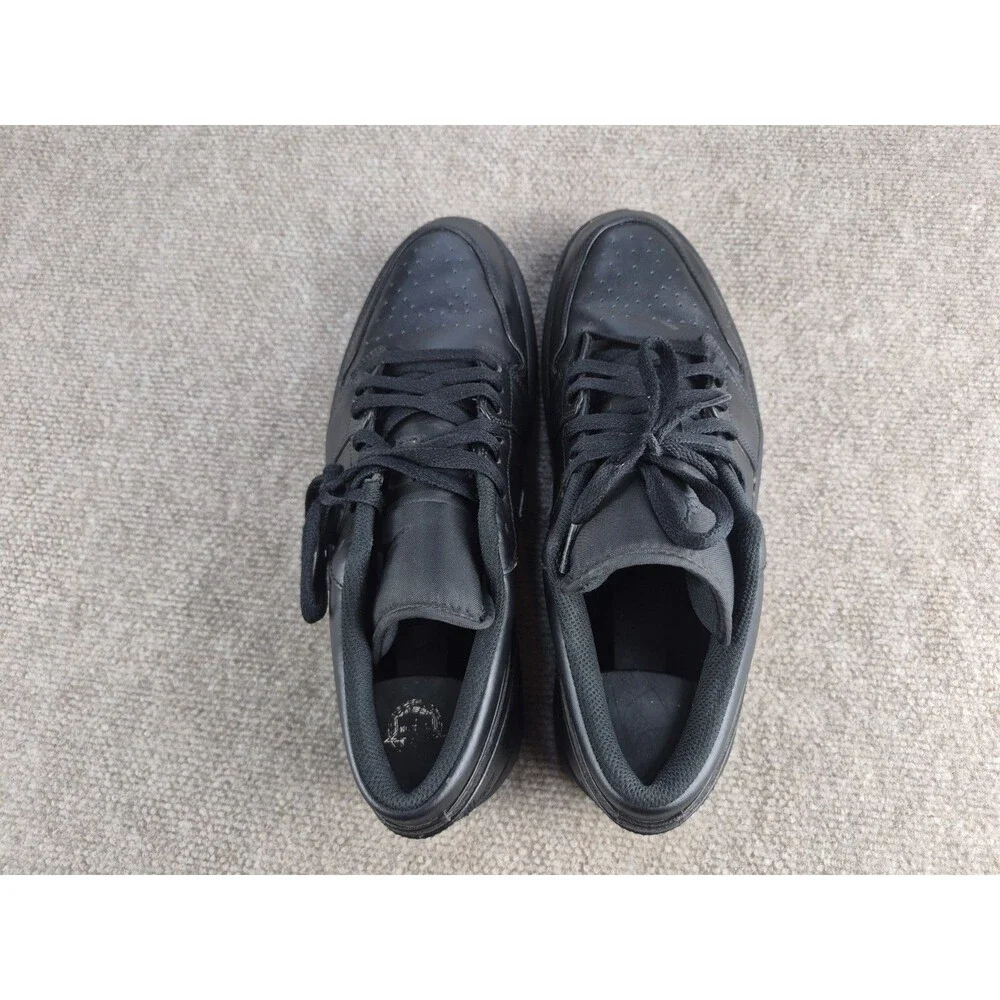 Nike Air Jordan 1 Low Sneakers Men Sz 12 Triple Black Leather Shoes 553558-093